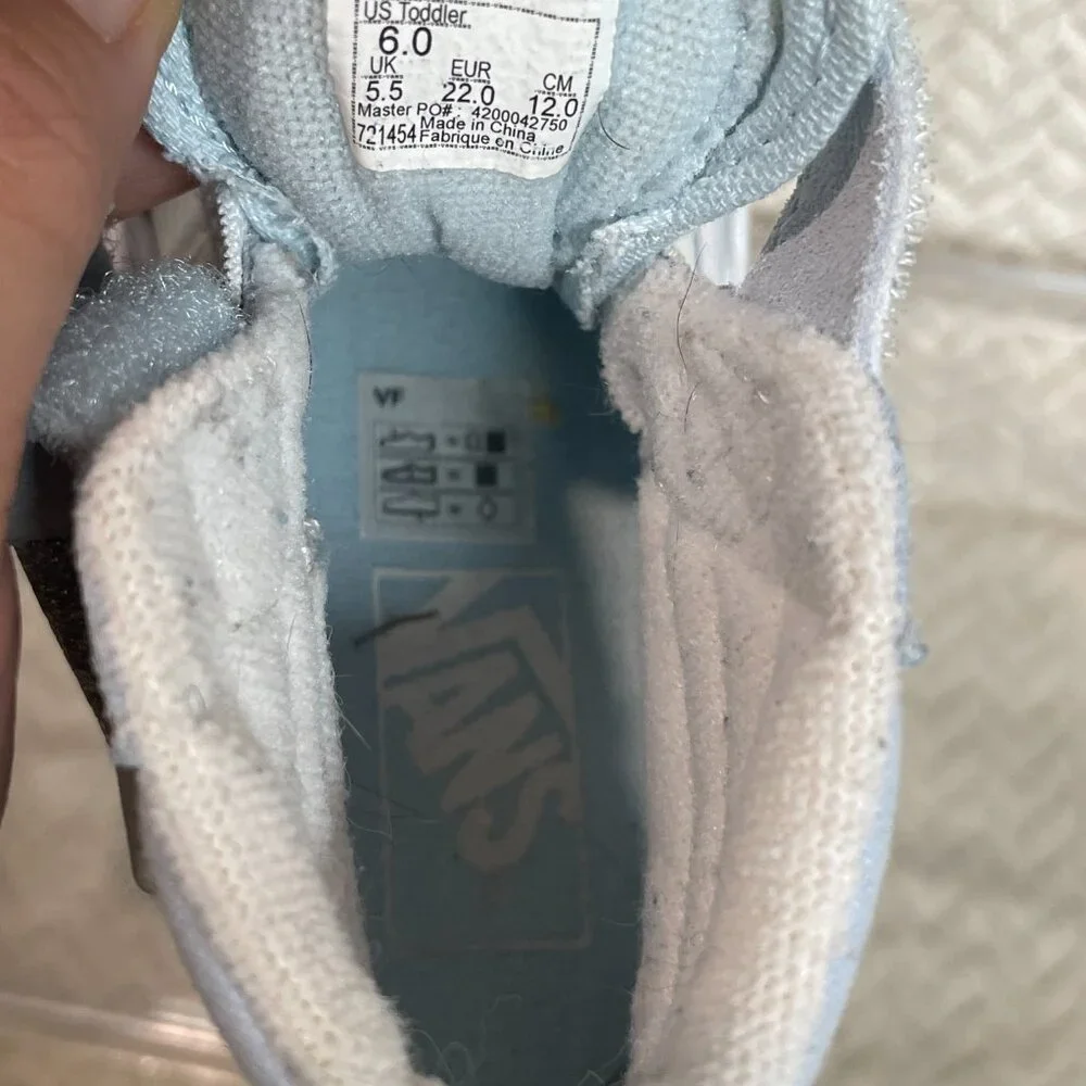 Vans Toddler Light Blue Silver Glitter Unicorn Sk8-Hi Size 6 Whimsical Fairycore - Picture 9 of 14